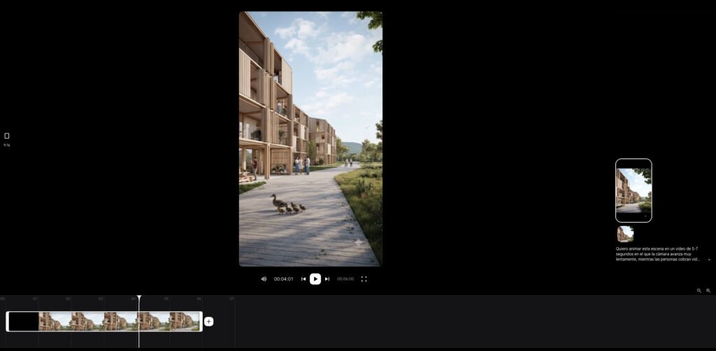 La interfaz de Flow de Google mientras se edita un proyecto
