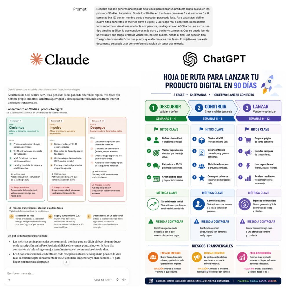 ChatGPT vs Claude en una comparativa con una infografía