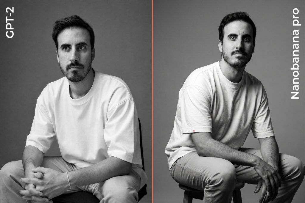 Foto de perfil profesional con IA en blanco y negro