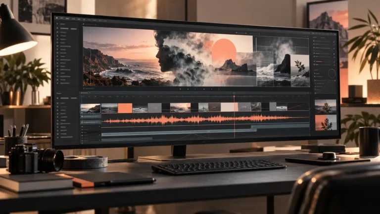 Estudio de edición con vídeo y audio generativos integrados en el flujo de trabajo