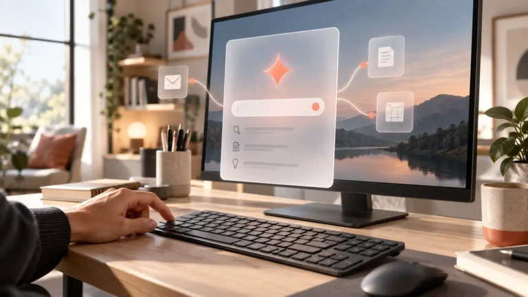 Asistente de IA integrado en un ordenador con Windows y conectado al correo y los documentos