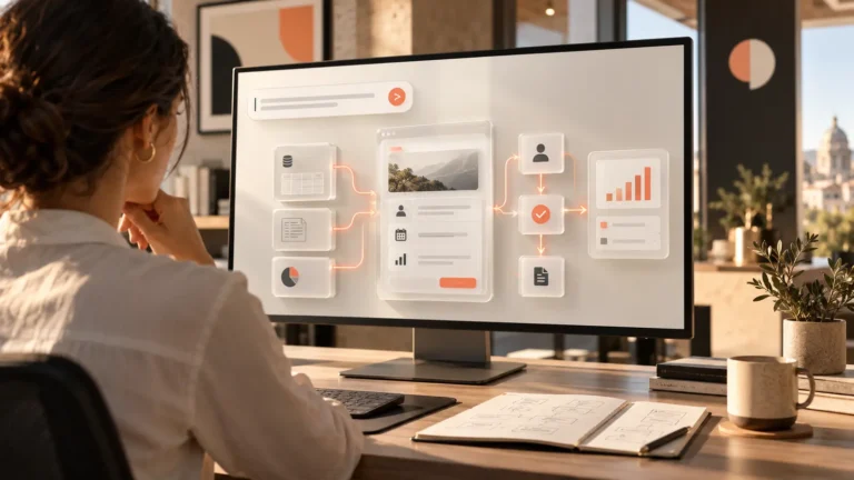 Aplicación empresarial construida con IA a partir de módulos y datos conectados